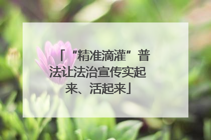 “精准滴灌”普法让法治宣传实起来、活起来