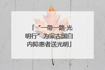 “一带一路·光明行”为蒙古国白内障患者送光明