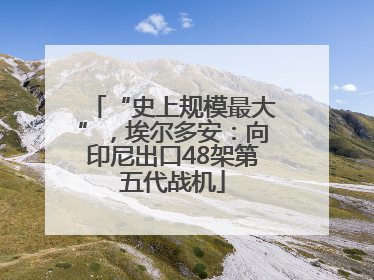 “史上规模最大”，埃尔多安：向印尼出口48架第五代战机