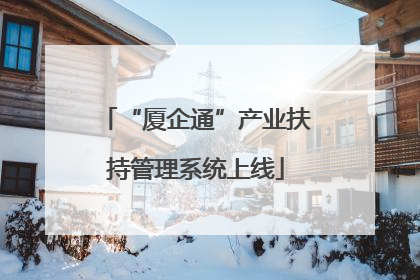 “厦企通”产业扶持管理系统上线