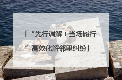 “先行调解＋当场履行”高效化解邻里纠纷