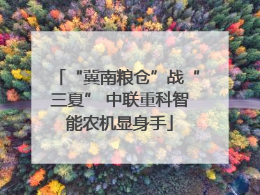 “冀南粮仓”战“三夏” 中联重科智能农机显身手