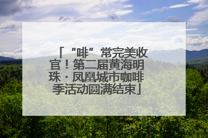 “啡”常完美收官！第二届黄海明珠・凤凰城市咖啡季活动圆满结束