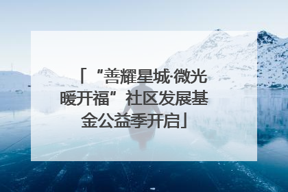 “善耀星城·微光暖开福”社区发展基金公益季开启