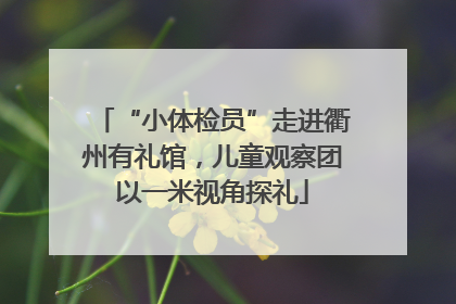 “小体检员”走进衢州有礼馆，儿童观察团以一米视角探礼