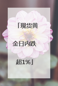 现货黄金日内跌超1%