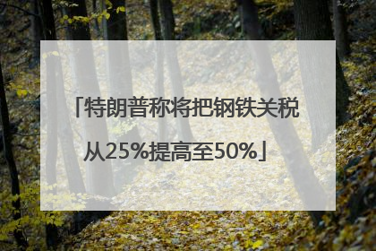 特朗普称将把钢铁关税从25%提高至50%