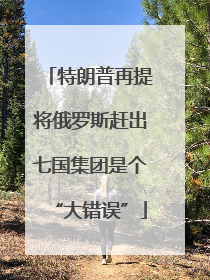 特朗普再提将俄罗斯赶出七国集团是个“大错误”