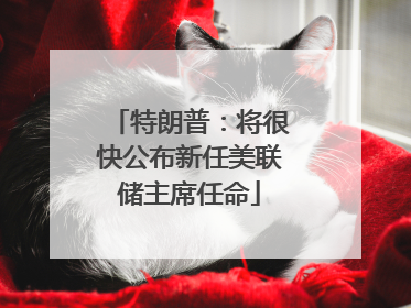 特朗普：将很快公布新任美联储主席任命