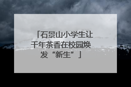 石景山小学生让千年茶香在校园焕发“新生”
