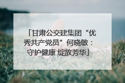 甘肃公交建集团“优秀共产党员”何晓敏：守护健康 绽放芳华