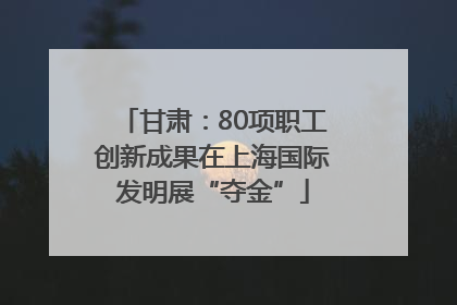 甘肃：80项职工创新成果在上海国际发明展“夺金”