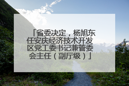 省委决定，杨旭东任安庆经济技术开发区党工委书记兼管委会主任（副厅级）