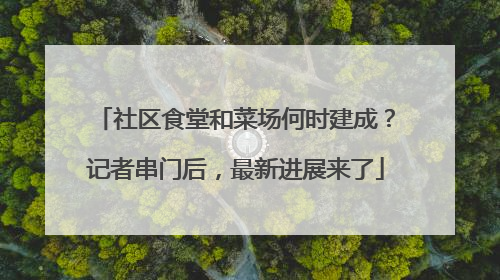 社区食堂和菜场何时建成？记者串门后，最新进展来了