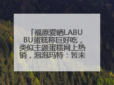 福原爱晒LABUBU蛋糕称巨好吃，类似主题蛋糕网上热销，泡泡玛特：暂未推出联名款