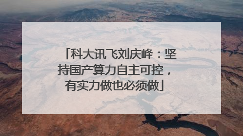 科大讯飞刘庆峰：坚持国产算力自主可控，有实力做也必须做