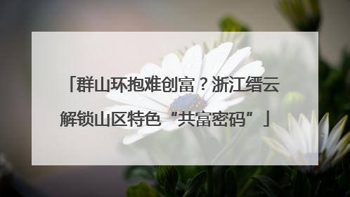 群山环抱难创富？浙江缙云解锁山区特色“共富密码”
