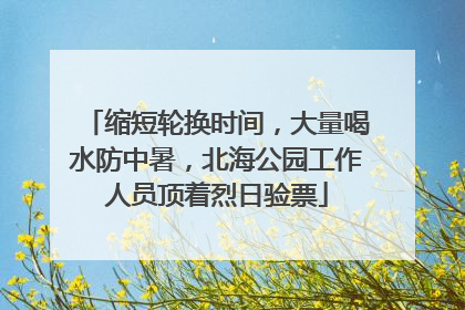 缩短轮换时间，大量喝水防中暑，北海公园工作人员顶着烈日验票