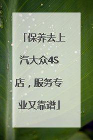 保养去上汽大众4S店，服务专业又靠谱