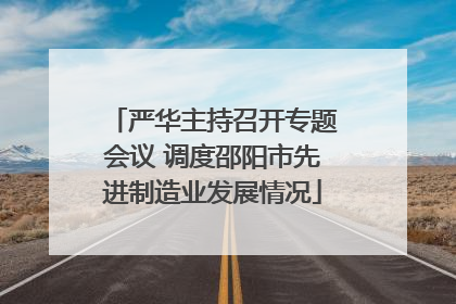 严华主持召开专题会议 调度邵阳市先进制造业发展情况
