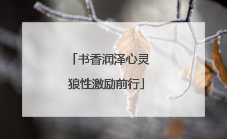 书香润泽心灵 狼性激励前行