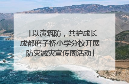 以演筑防，共护成长 成都磨子桥小学分校开展防灾减灾宣传周活动