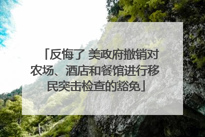 反悔了 美政府撤销对农场、酒店和餐馆进行移民突击检查的豁免