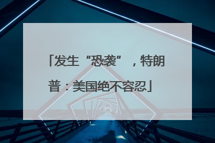 发生“恐袭”，特朗普：美国绝不容忍
