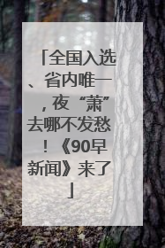 全国入选、省内唯一，夜“萧”去哪不发愁！《90早新闻》来了