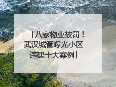 八家物业被罚！武汉城管曝光小区违建十大案例