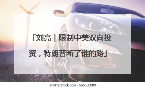 刘亮｜限制中美双向投资，特朗普断了谁的路