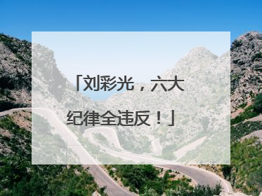 刘彩光，六大纪律全违反！