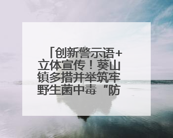 创新警示语+立体宣传！葵山镇多措并举筑牢野生菌中毒“防火墙”