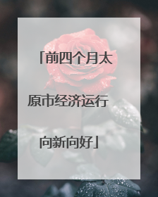 前四个月太原市经济运行向新向好