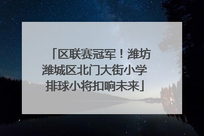 区联赛冠军！潍坊潍城区北门大街小学排球小将扣响未来