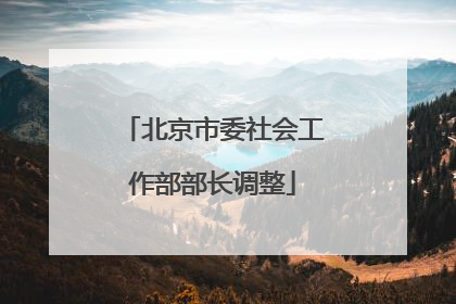 北京市委社会工作部部长调整