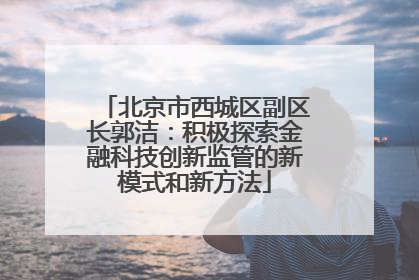 北京市西城区副区长郭洁：积极探索金融科技创新监管的新模式和新方法