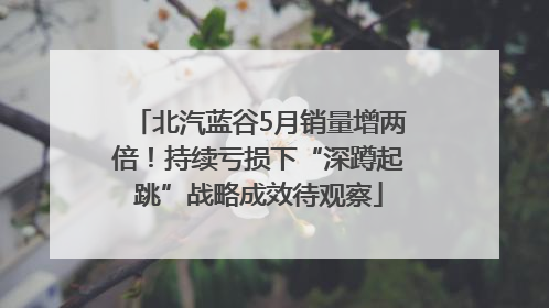 北汽蓝谷5月销量增两倍！持续亏损下“深蹲起跳”战略成效待观察