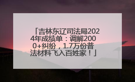 吉林东辽司法局2024年成绩单：调解2000+纠纷，1.7万份普法材料飞入百姓家！