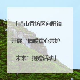 哈市香坊区向阳镇开展“情暖童心共护未来”捐赠活动