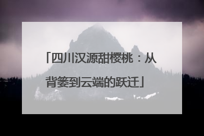 四川汉源甜樱桃：从背篓到云端的跃迁