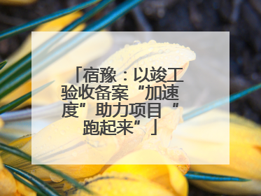 宿豫：以竣工验收备案“加速度”助力项目“跑起来”