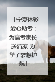 宁夏体彩爱心助考：为高考家长送清凉 为学子梦想护航