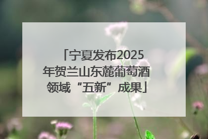 宁夏发布2025年贺兰山东麓葡萄酒领域“五新”成果