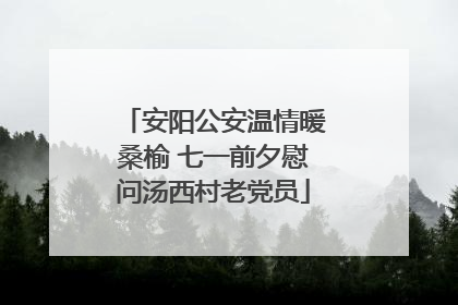 安阳公安温情暖桑榆 七一前夕慰问汤西村老党员