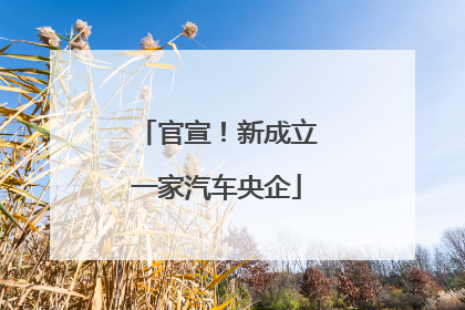官宣！新成立一家汽车央企