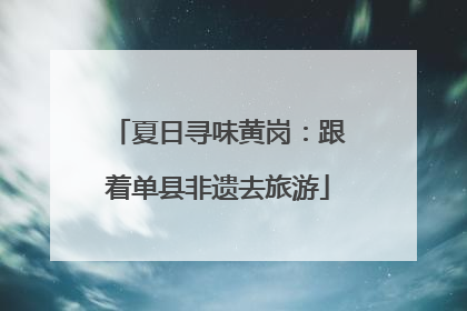 夏日寻味黄岗：跟着单县非遗去旅游