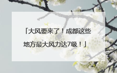 大风要来了！成都这些地方最大风力达7级！