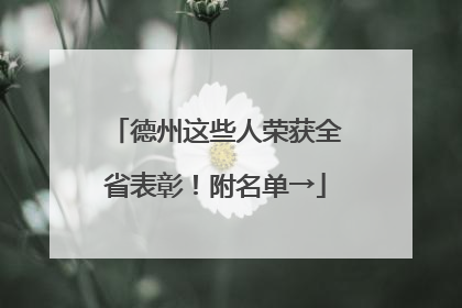 德州这些人荣获全省表彰！附名单→