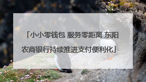 小小零钱包 服务零距离 东阳农商银行持续推进支付便利化